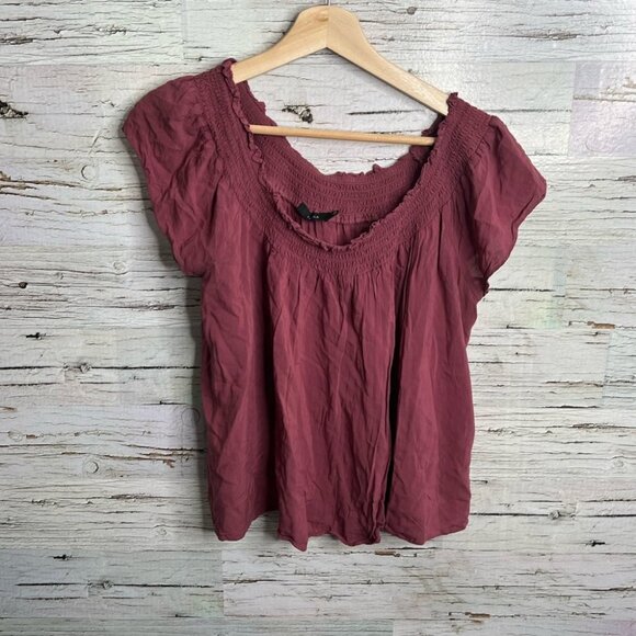 Aritzia purple off the shoulder  pink top talula size large blouse - Picture 1 of 10